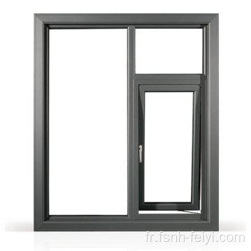 Fenêtre à guillotine supérieure et fenêtre pivotante en aluminium